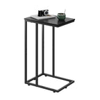 WLIVE Side Table, C Shaped End Table for Couch, Sofa and Bed, Large Desktop C Table for Living Room, Bedroom, Retro Brown and Black