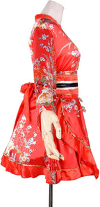 Kimono Costume Adult Japanese Geisha Floral Patten Gown Blossom Bathrobe Sleepwear With Obi Belt