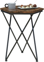 IBUYKE Side Table, Industrial Small End Table with Gold Metal Legs, Sofa Tables for Small Space, Coffee Accent Tables for Living Room, Bedroom, Office, Rustic Brown UTMJ064H