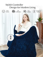 Heated Blanket Throw Size, Soft and Cozy Electric Heating Blanket for Bed, Automatic Safety System 6 Heating Levels & 4 Hours Auto-Off, 50" x 60" Dark Grey