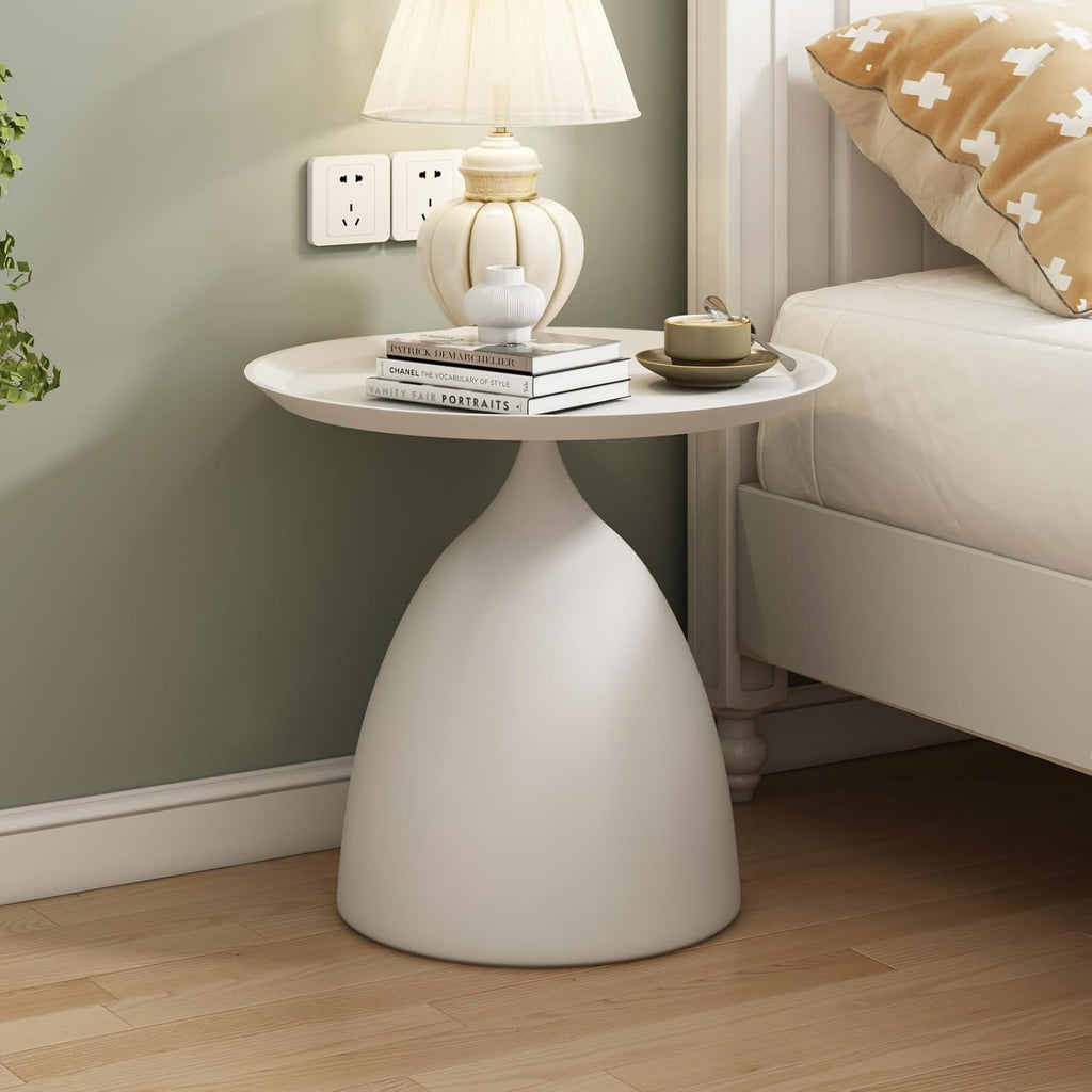 Nesting Tables, White Side Tables, Modern End Tables for Living Room Nesting Coffee Table Set of 2,Console Table Pedestal Tables