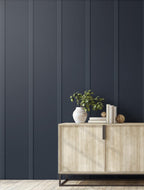 NextWall Faux Board and Batten Peel and Stick Wallpaper (Dark Blue)