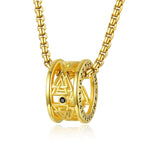 Viking Ring Necklace for Men 925 Sterling Silver Compass/Triquetra/Triskelion/Talisman/Rune/Valknut/Dragon/Odin Pendant Necklace Amulet Jewelry Gifts for Father Son Boyfriend Brother