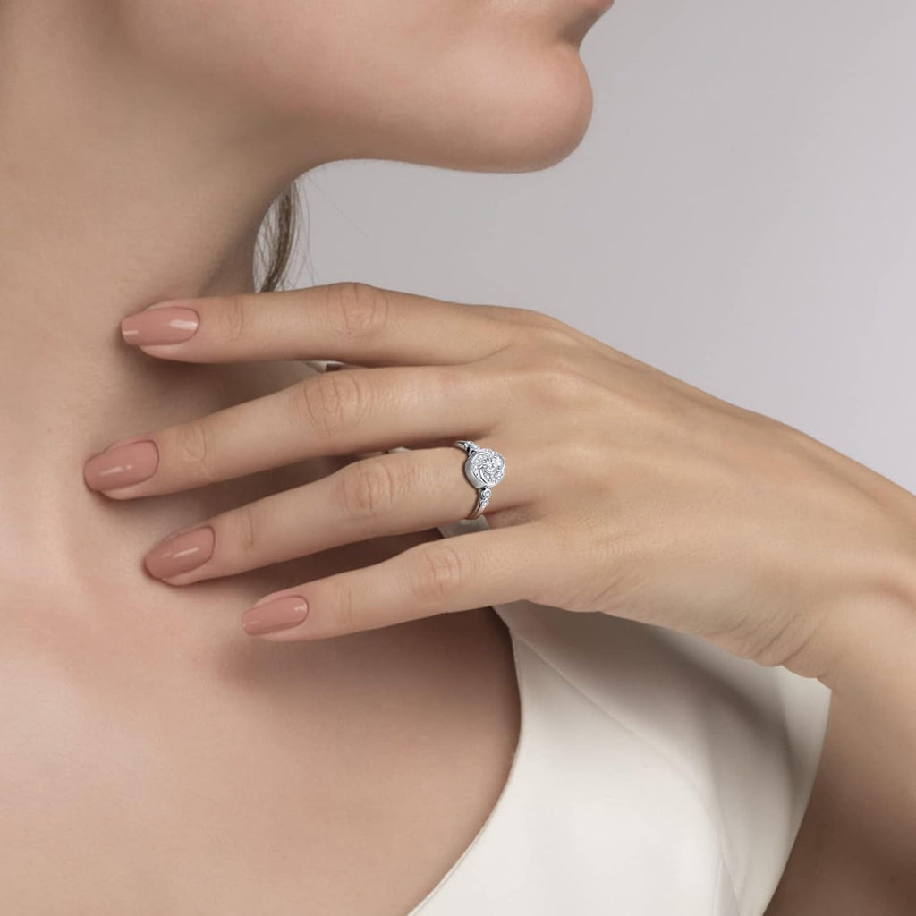 Urn Rings for Cremation Ashes Circle of Life 925 Sterling Silver Always by my side Keepsake Rings Memorial Jewelry for Women