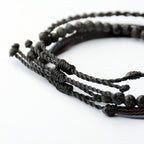 Handmade Natural Stone Beaded Healing Bracelet Gift for Men Adjustable Rope String Bracelet (Lava Rock, Adjustable)