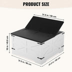 VEVOR 31.5" Farmhouse Coffee Table, Hinged Square Coffee Table with Large Storage Compartment, Wooden Rustic Cocktail Table for Living Room, Bedroom, Apartment, Studio, Black & White