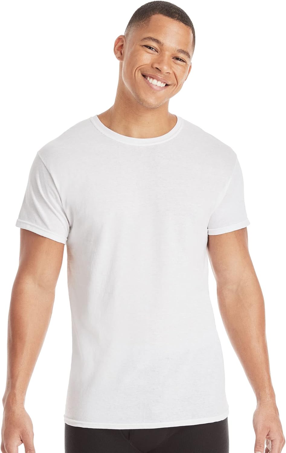 Hanes Men's Cotton, Moisture-Wicking Crew Tee Undershirts, Multi-Packs Available