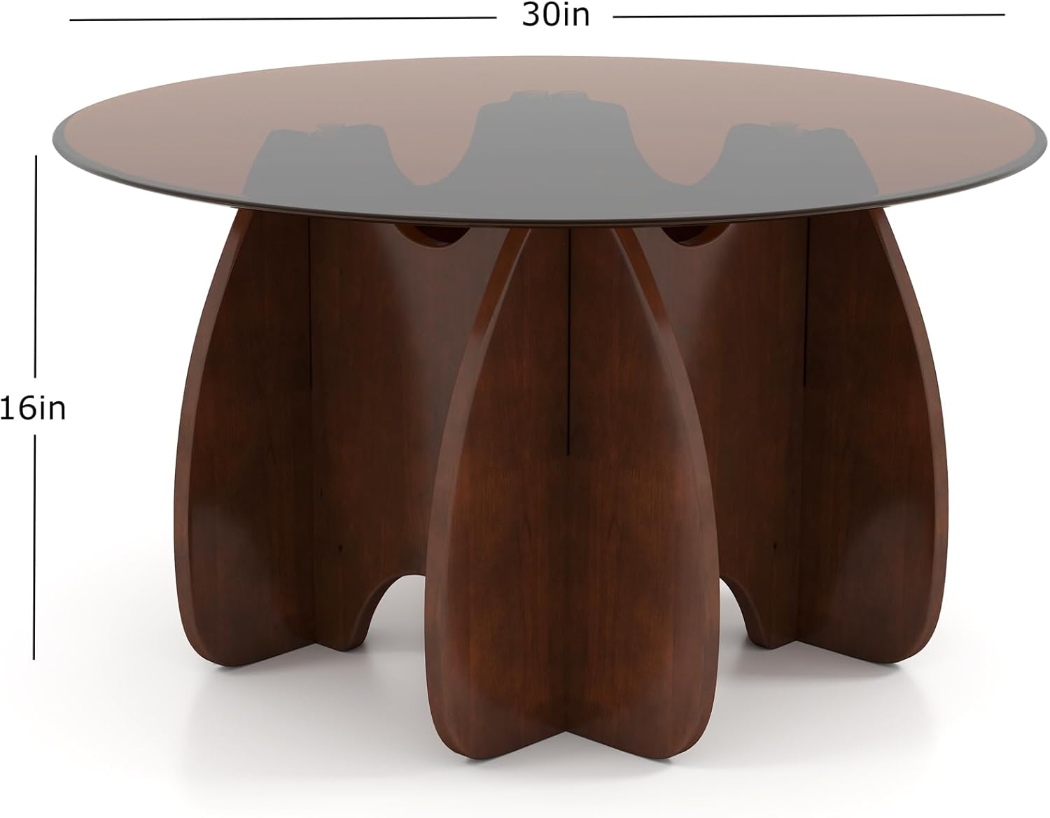Round Glass Coffee Table Brown Glass Modern Center Tables for Living Room Small Spaces Creative Unique Accent Table Extendable Home Furniture