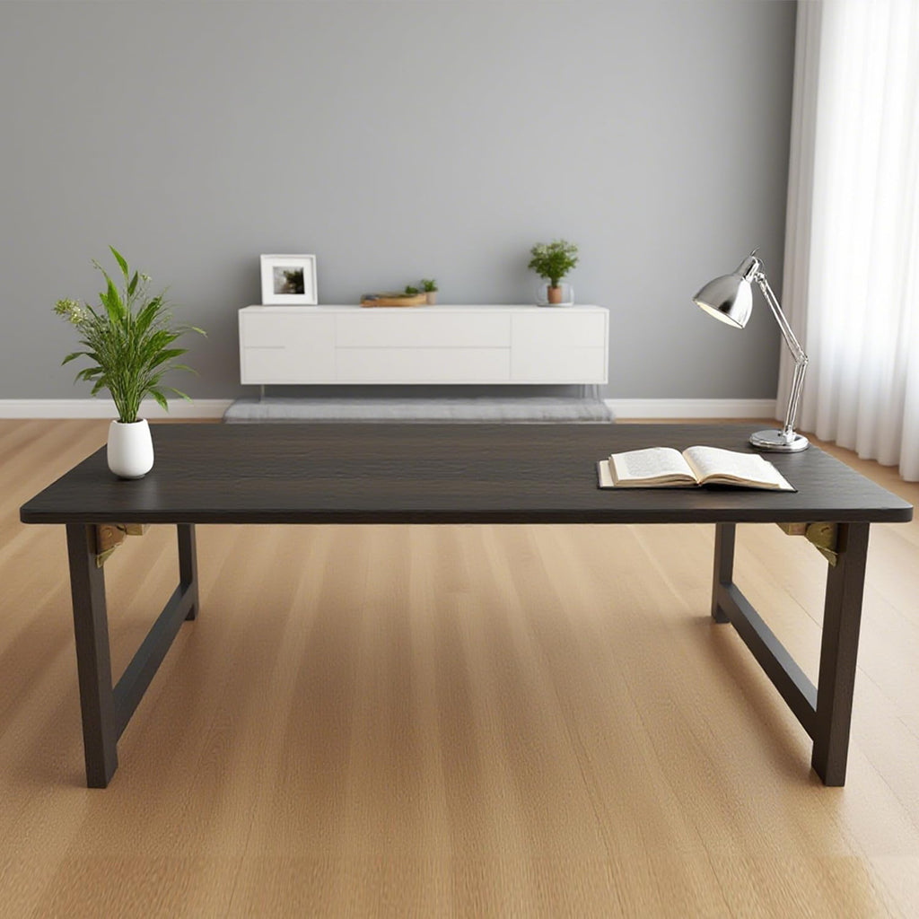 Japanese Folding Floor Table Foldable Coffee Tables Wood Low Tables Versatile for Sitting Dining Table Tea Tatami Desk No Assembly Unique (31.5 * 19.7 * 11.8 inch)