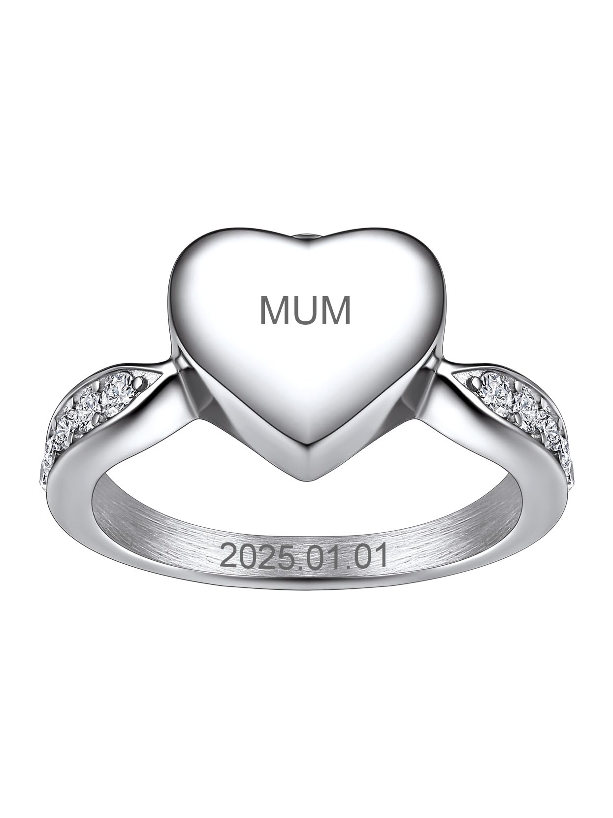 Stainless Steel Heart/Claddagh Cremation Urn Ring for Ashes for Women Waterproof Locket Rings Memorial Jewelry(with Gift Box)