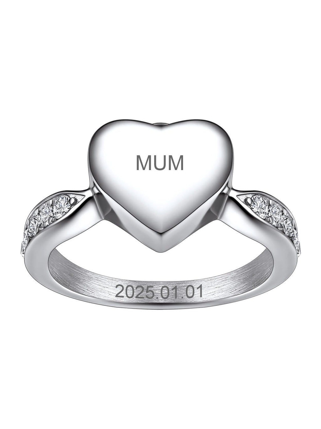Stainless Steel Heart/Claddagh Cremation Urn Ring for Ashes for Women Waterproof Locket Rings Memorial Jewelry(with Gift Box)