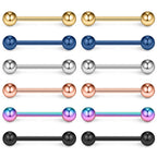 Ruifan 316L Stainless Steel Nipple Shield Barbell Ring Bar Body Piercing 14G