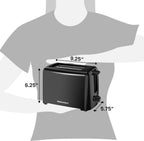 Elite Gourmet 2-Slice Cool Touch Toaster – 6 Browning Levels, Extra Wide 1.25” Slots for Bagels & Thick Bread, Cancel Function, Compact, ETL Certified, Black