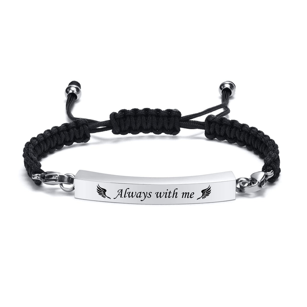 MPRAINBOW Adjustable Cremation Memorial Urn Bracelet, Stainless Steel Cremation Manmade Braided Urn Bracelet Keepsake Urn Bracelet for Ashes with Fill Kit