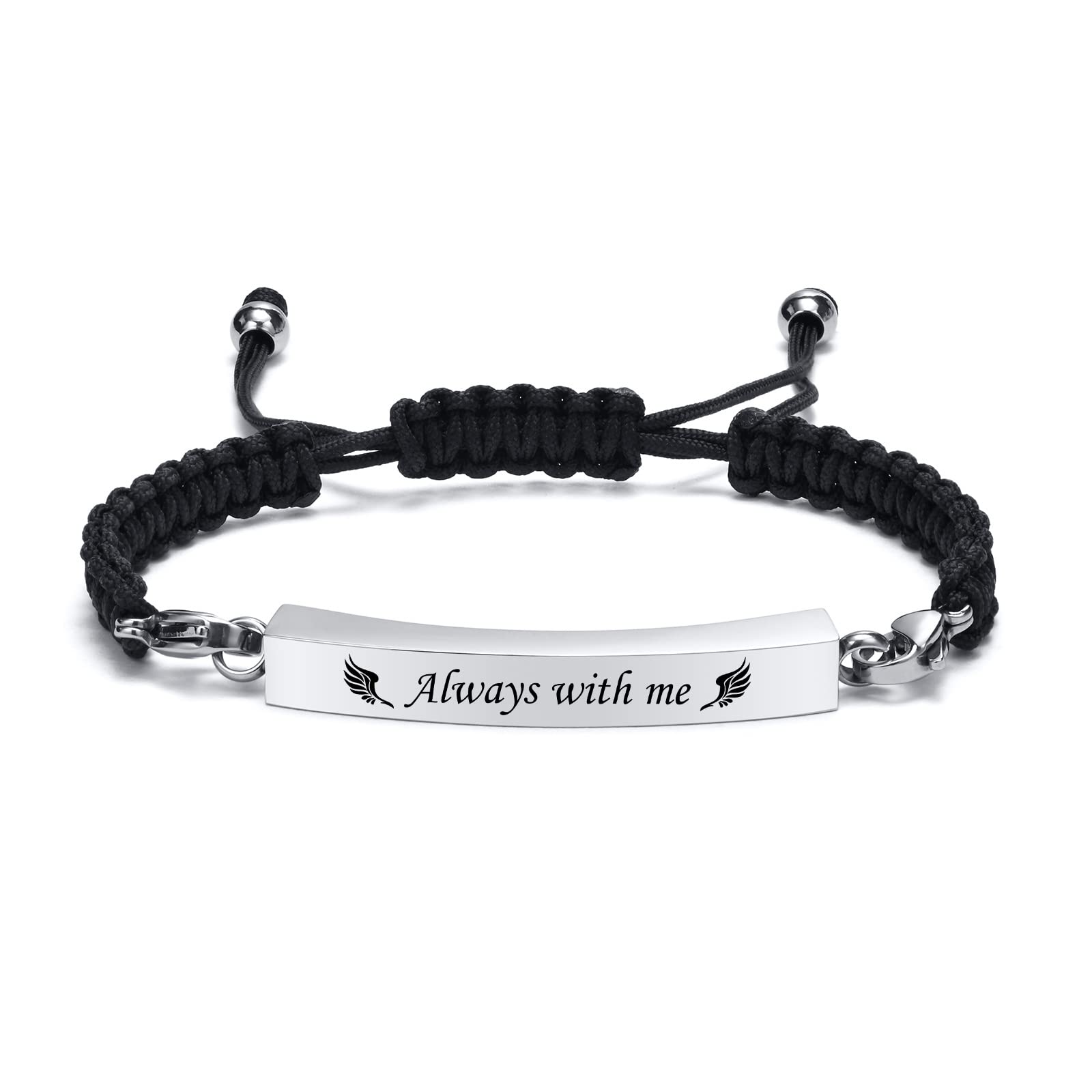 MPRAINBOW Adjustable Cremation Memorial Urn Bracelet, Stainless Steel Cremation Manmade Braided Urn Bracelet Keepsake Urn Bracelet for Ashes with Fill Kit