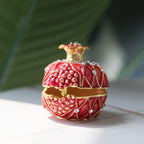 LONGSHENG - SINCE 2001 - Hand Painted Pomegranate Ring Jewelry Trinket Box Wedding Favor Gift Collectible Figurine