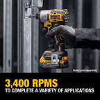 DEWALT 20V MAX XR Impact Driver, Brushless, 1/4", 3-Speed, Bare Tool Only (DCF845B)