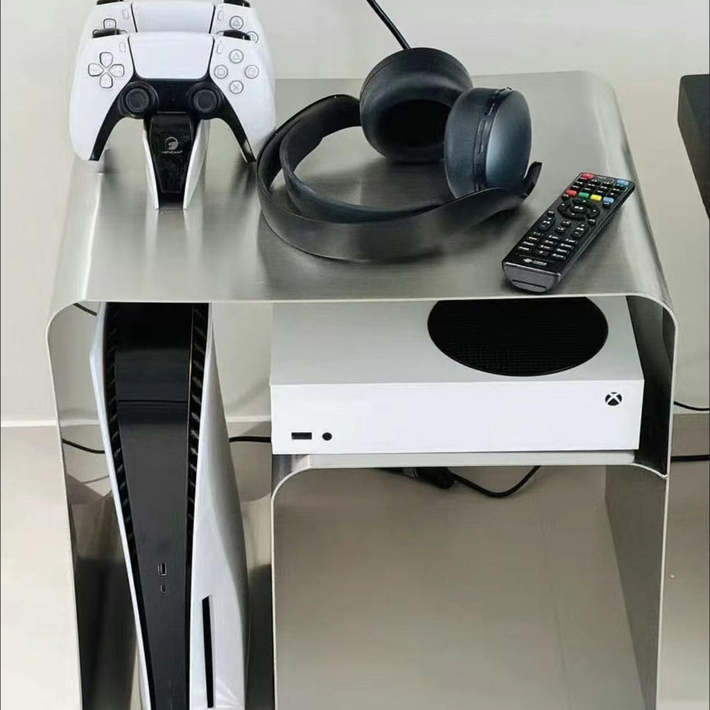 Modern Stainless Steel Side Table – Seamless Integrated Design, Sturdy and Stylish, Perfect for Living Room, Sofa Side, Coffee Table Use.