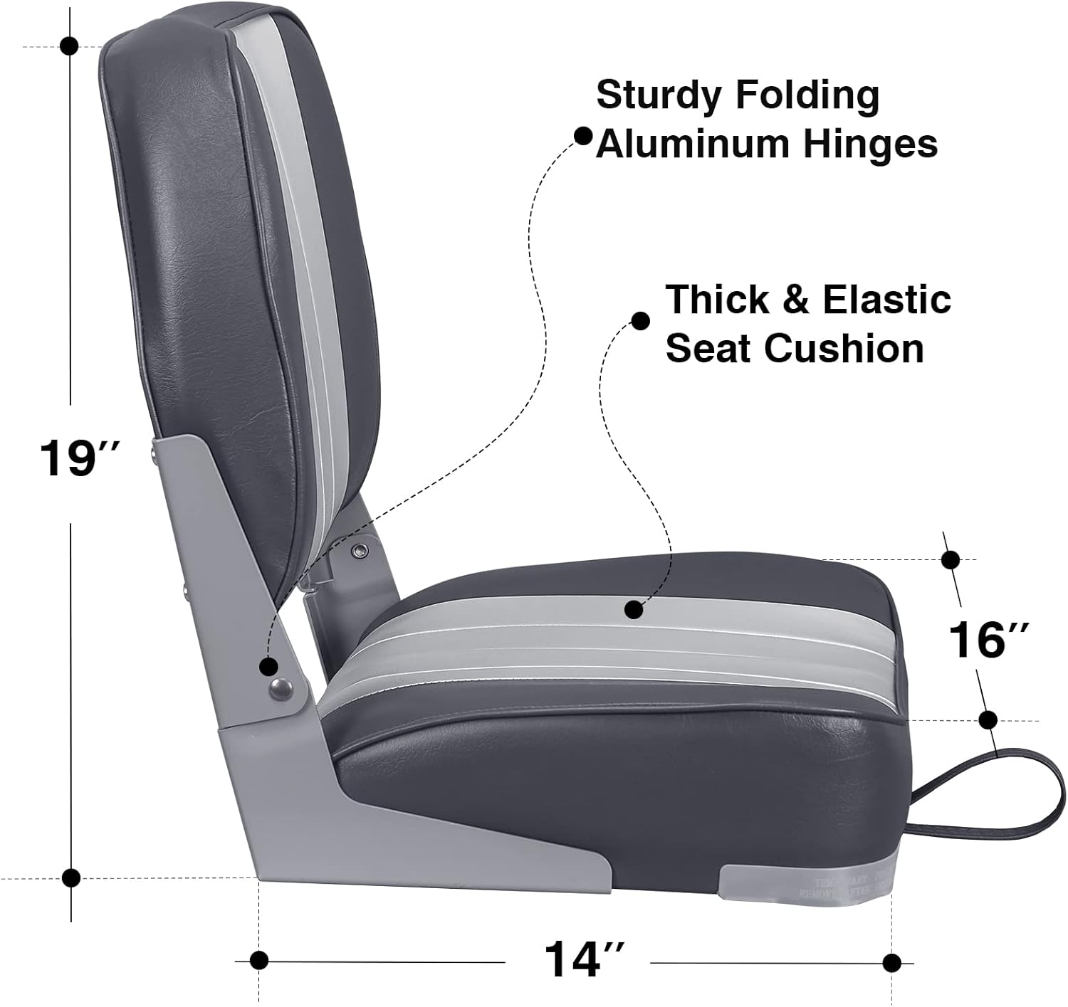 Leader Accessories Classic Low Back Folding Boat Seat