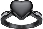 Stainless Steel Heart/Claddagh Cremation Urn Ring for Ashes for Women Waterproof Locket Rings Memorial Jewelry(with Gift Box)