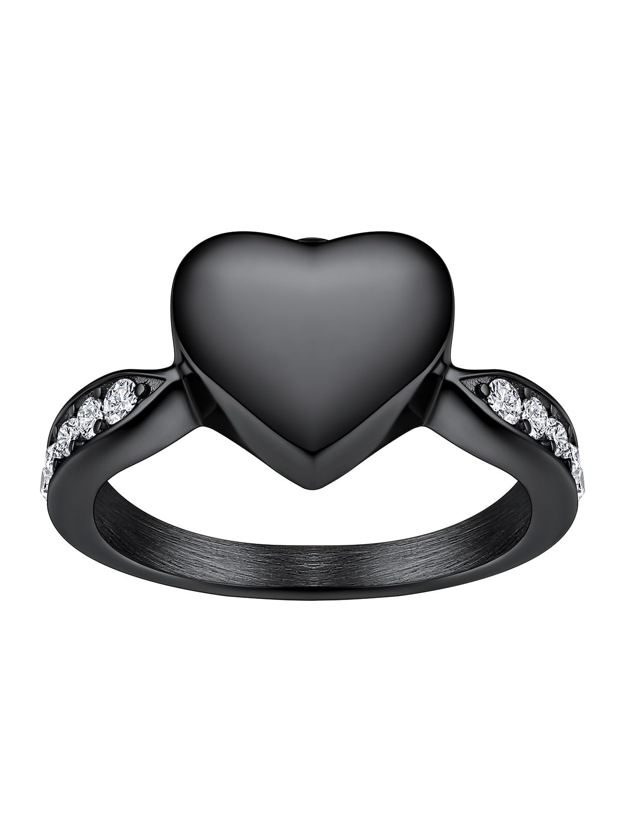 Stainless Steel Heart/Claddagh Cremation Urn Ring for Ashes for Women Waterproof Locket Rings Memorial Jewelry(with Gift Box)