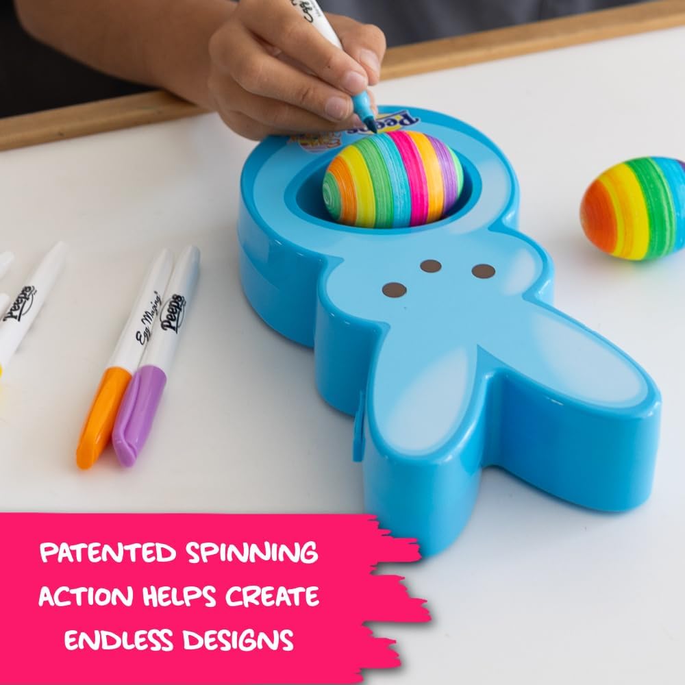 Eggmazing Egg Decorator - Peeps Bunny - Arts and Craft Set Includes 6 Colorful Quick Drying, Non-Toxic Markers (Blue), Ages 3 and Up
