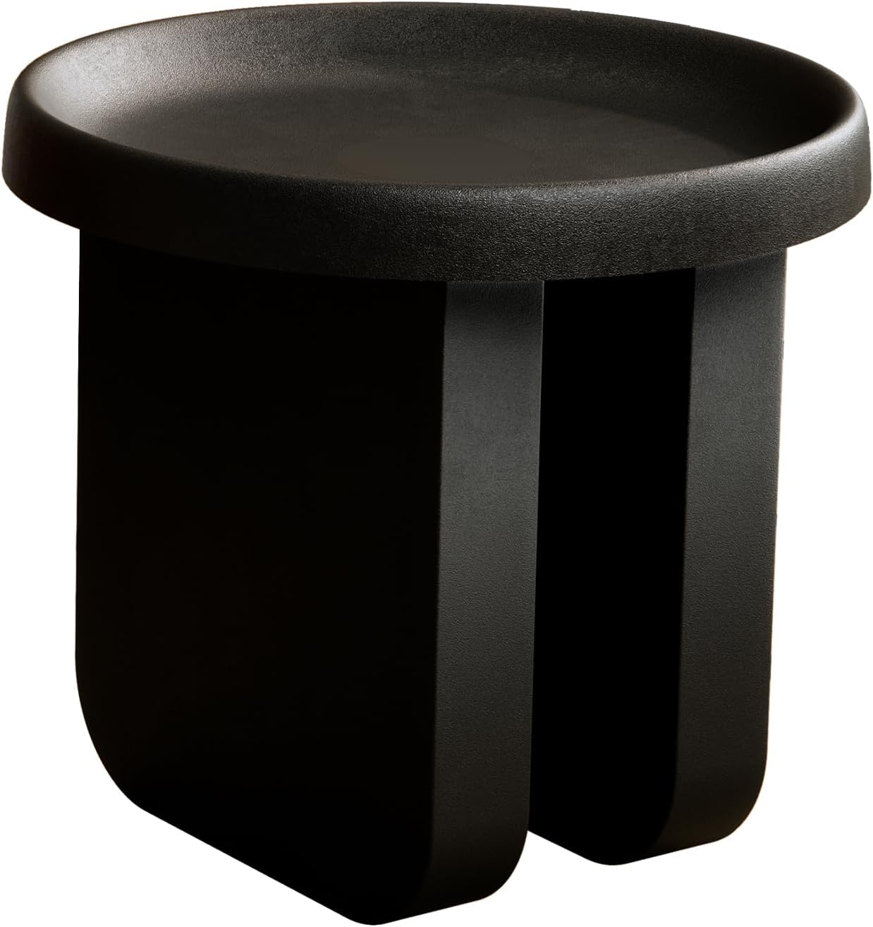 Round Side Table, Modern end Table,Metal Accent Table,Small Coffee Table,Unique Circle Accent Table for Living Room,Bedroom (Black, Small Circle：19.3 x 19.7（in）)