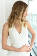 Mariell Rose Gold Crystal Rhinestone Cuff Bridal Bracelet, 1-Row Fashion Bangle for Weddings and Prom