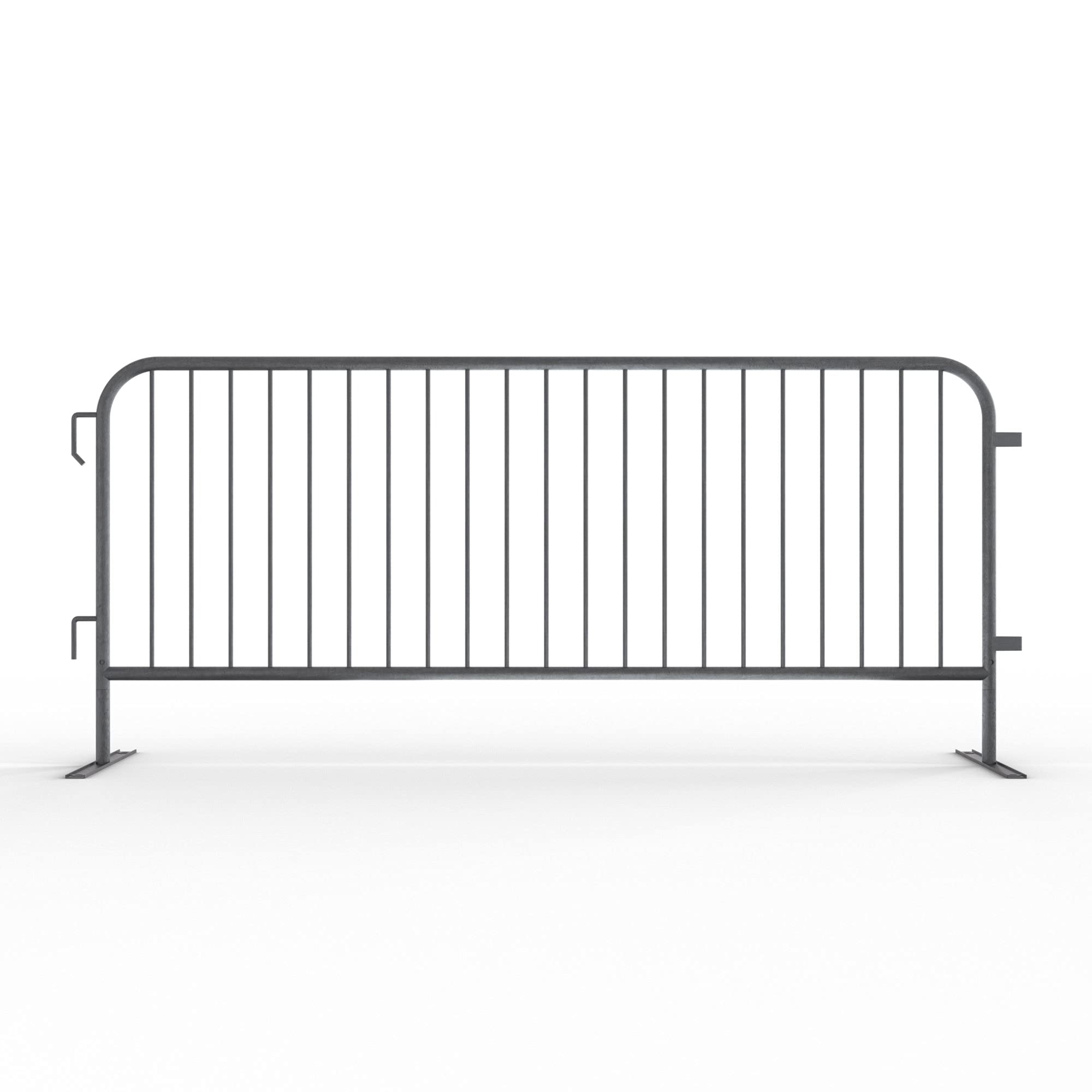 Angry Bull Barricades Metal Interlocking Steel Barricade (8.5 Ft. Heavy Duty, Bridge Feet, Grey Powder Coated, Set of 20)