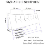 SRXBYWS Wedge Headboard Pillow King Size Headboard Pillow,Headboard Wedge Pillow with 2 Pack Neck Roll Pillow Large,Removable Cover,with Two Large Side Pockets,for Headboard Pillow/Dark Brown
