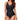 Smismivo Tummy Control Swimsuits for Women Slimming One Piece Bathing Suit Modest Padded Ruched Push Up Long Torso Curvy Shapewear V Neck Criss Cross Swimming Suits Full Coverage Swimwear (Black)