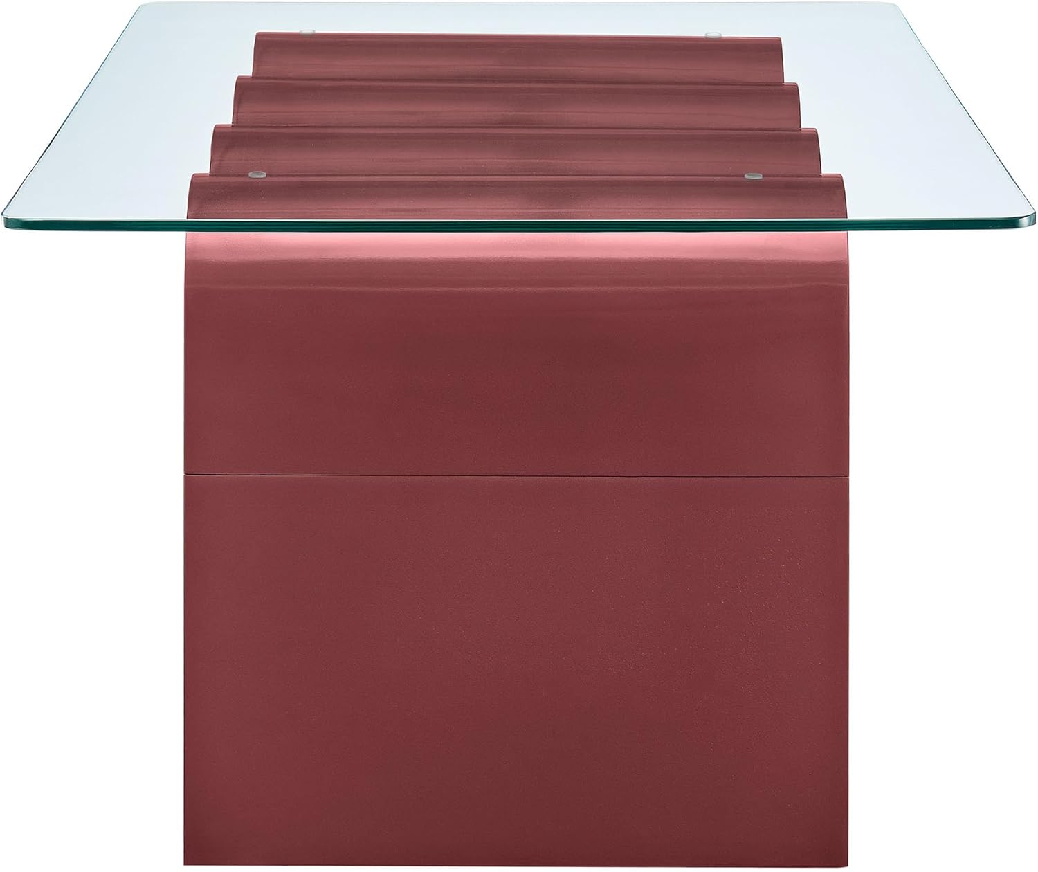 Modway Ondine Glass and Wood Coffee Table in Spiced Apple