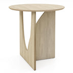 Round Black Side Table, Unique End Table and Small Coffee Table for Living Room, Balcony Room