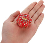 LONGSHENG - SINCE 2001 - Hand Painted Pomegranate Ring Jewelry Trinket Box Wedding Favor Gift Collectible Figurine
