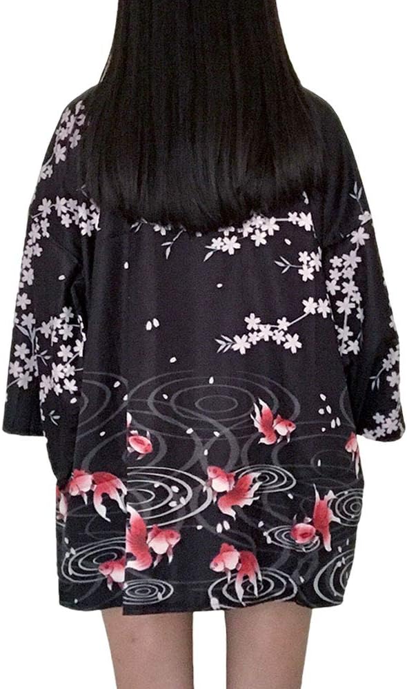 ZooBoo Women Japanese Kimono Cardigan - Harajuku Bathrobe Cardigan Sunscreen Clothes Pajamas Knitting Coat
