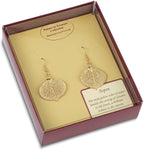 24K Gold-Plated Dipped Aspen Leaf Dangle Earrings (L- 1.82 Inch, W- 1.03 Inch)