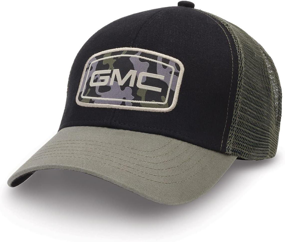 SR1 Performance GMC Camo Patch Cap - Black Twill Hat w/Olive Visor