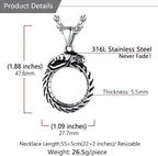 U7 Punk Chameleon/Eagle/Dragon/Hawk/Wolf Necklaces for Men Women, Retro Black Stainless Steel Animal Pendant Personalized Jewelry Gift Cool Necklace with 22 Inch Chain