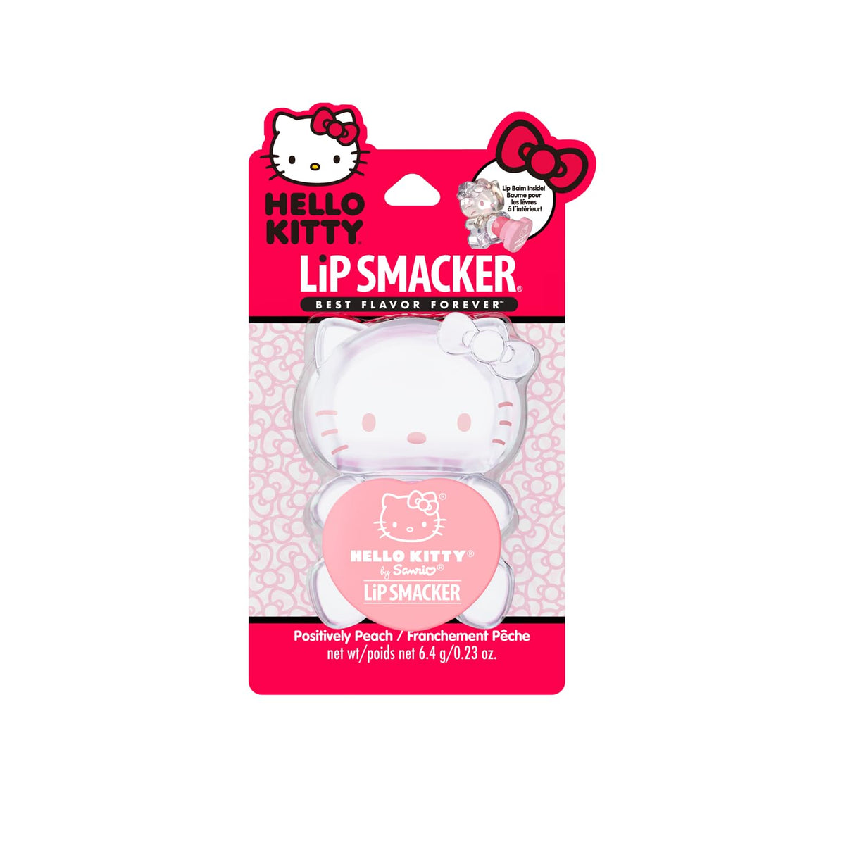 Lip Smacker Hello Kitty Lip Balm, Peach Gummy Flavored Moisturizing, Smoothing Soft Shine, Hydrating & Protecting Fun Tasty Flavors, Cruelty-Free - Peach Gummy