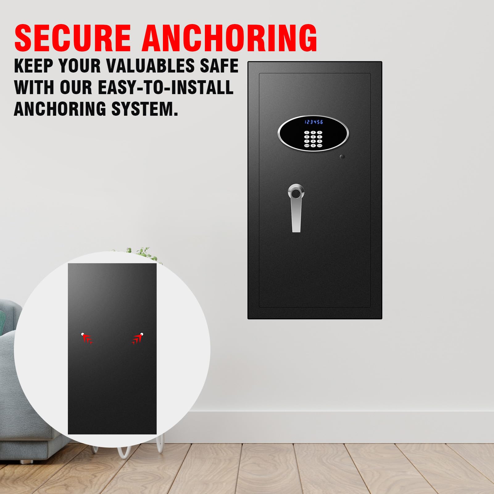 ToruKeep 9.0 Cuft Heavy Duty Home Safe Box Fireproof Waterproof, Extra Large Fire Proof Safe for Home Documents Business Office Use, Anti-Theft Digital Safety Box with Light, Removable Shelf, Handle