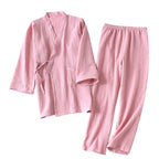 Shanghai Story Japanese Style Two-Piece Suit Cotton Bathrobe Pajamas Kimono Bathrobes Sleepwear for Women