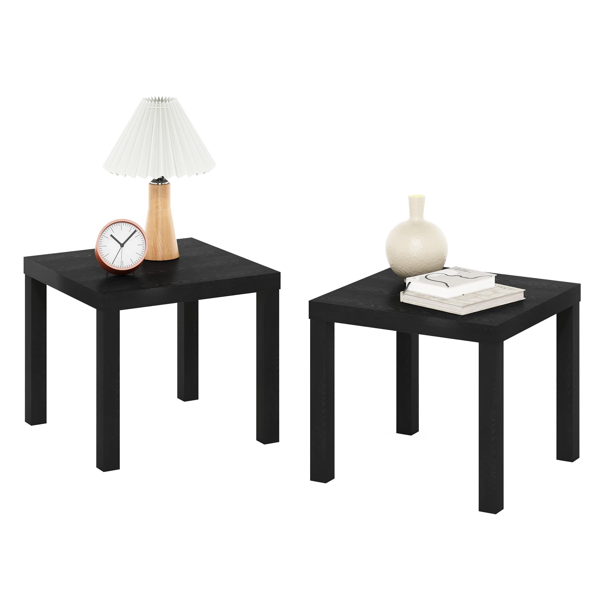 Furinno Classic Homey Square Parsons Side End Table, 1-Pack, Black