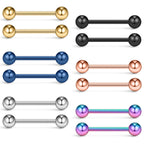 Ruifan 316L Stainless Steel Nipple Shield Barbell Ring Bar Body Piercing 14G