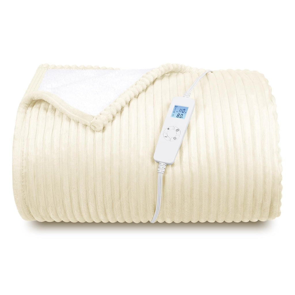 Electric Blanket Heated 84 * 90, Heated Blanket Soft Flannel Heating Queen Size Machine Washable ETL&FCC Certification (Grey)