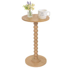 Round Side Table, Small Drink Table for Small Spaces, Modern Accent Nightstand with Solid Wood Leg for Living Room, Bedroom, Corners, and Office (Rustic Brown)