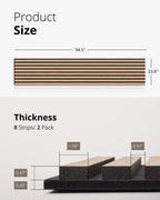 Wood Panels for Wall, Wood Wall Panels, Kuchoow Soundproof Wall Panels, 2 Pack 94.5"x12.6" Acoustic Wood Slat Wall Panels, Wall Wood Panels, Sound Dampening Panels, Natural Light Oak