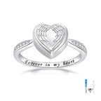 Angel Wing Heart Cremation Ring for Women - 925 Sterling Silver Holds Loved Ones Ashes Rings for Pet Human Ash