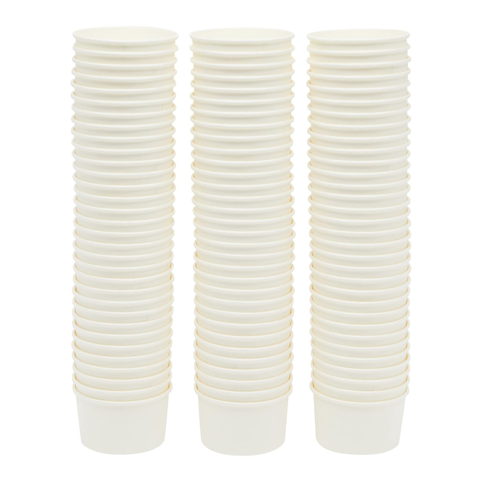 Juvale 100 Stück Einweg-Papier-Eisbecher, Dessertschalen für Sundae-Bar, gefrorener Joghurt (Weiß, 8 oz)