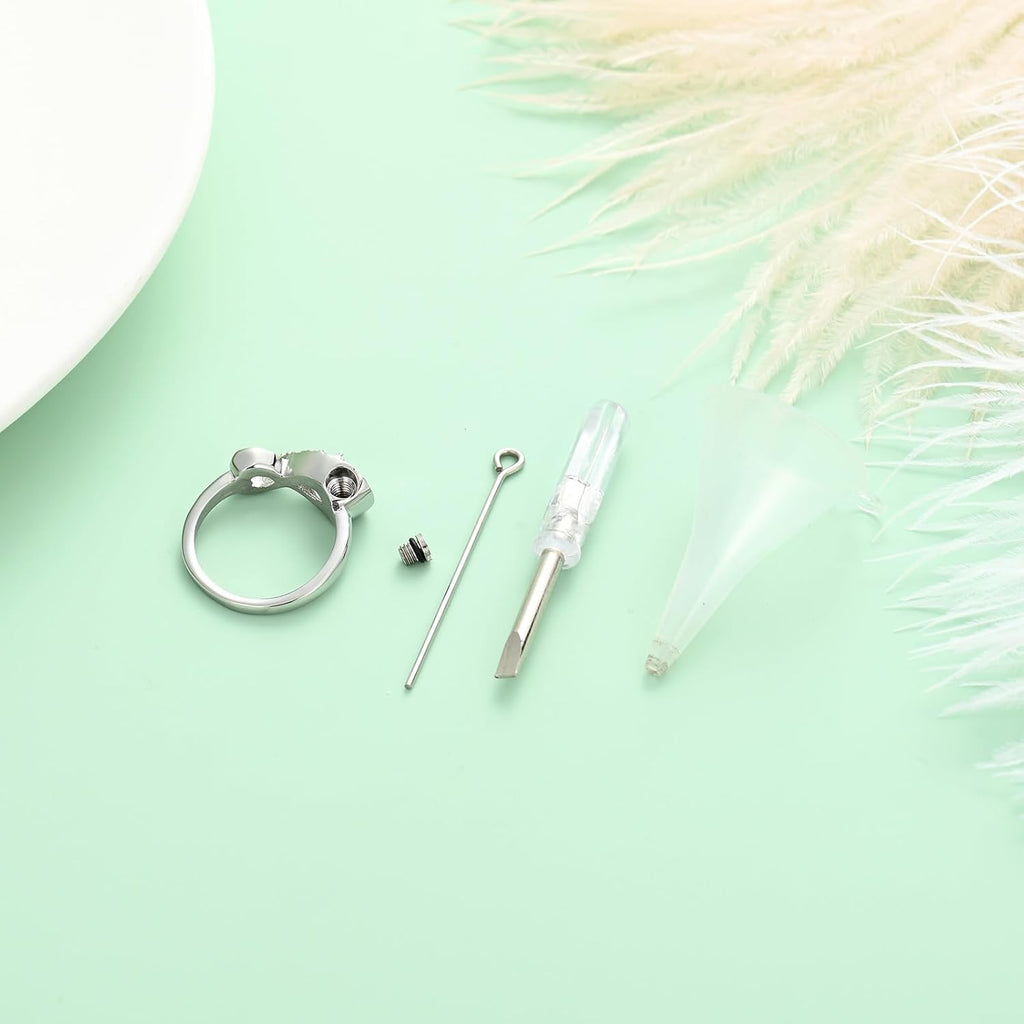 Yinplsmemory Cremation Jewelry Infinity Love Cremation Ring for Ashes Stainless Steel Hold Loved Ones Ash Keepsake Finger Ring Urn Locket Memorial Jewelry for Women