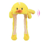 Animal Hat with Ears Moving Jumping Pop Up Beating Hat Plush Holiday Cosplay Dress Up Funny Gift for Kids